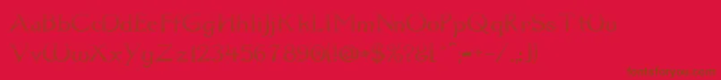 Dumbledor1CutDown-fontti – ruskeat fontit punaisella taustalla