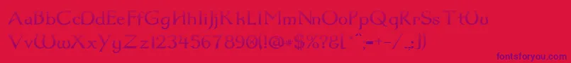 Dumbledor1CutDown Font – Purple Fonts on Red Background