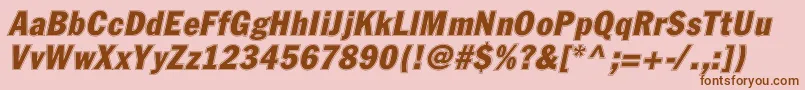 Police FagotcondconturcItalic – polices brunes sur fond rose
