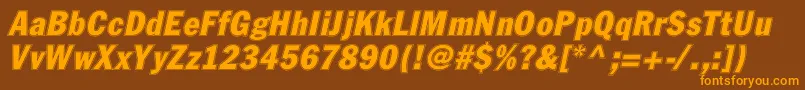 FagotcondconturcItalic Font – Orange Fonts on Brown Background