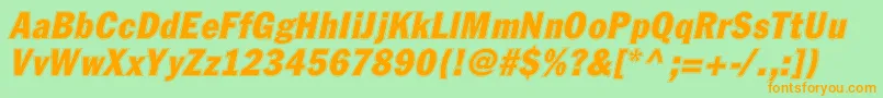 FagotcondconturcItalic Font – Orange Fonts on Green Background