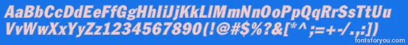 フォントFagotcondconturcItalic – ピンクの文字、青い背景