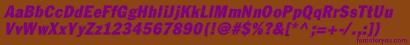 FagotcondconturcItalic Font – Purple Fonts on Brown Background