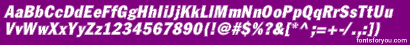 フォントFagotcondconturcItalic – 紫の背景に白い文字