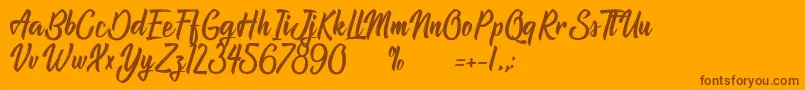 AtlantisTheLostCity-Schriftart – Braune Schriften auf orangefarbenem Hintergrund