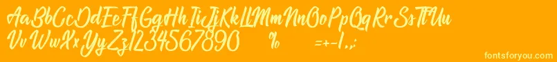 AtlantisTheLostCity-Schriftart – Gelbe Schriften auf orangefarbenem Hintergrund