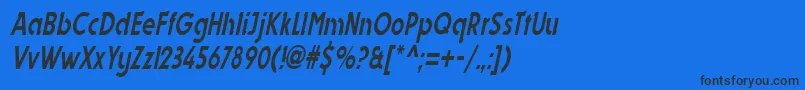 DynastycondensedItalic Font – Black Fonts on Blue Background