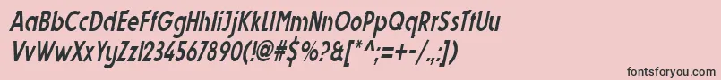 フォントDynastycondensedItalic – ピンクの背景に黒い文字