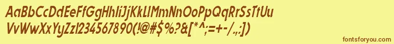 DynastycondensedItalic Font – Brown Fonts on Yellow Background