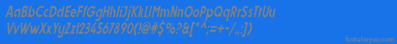 DynastycondensedItalic-Schriftart – Graue Schriften auf blauem Hintergrund