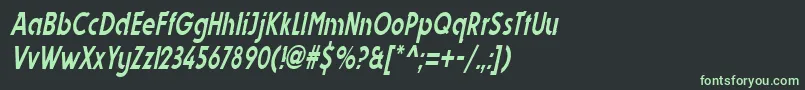 フォントDynastycondensedItalic – 黒い背景に緑の文字