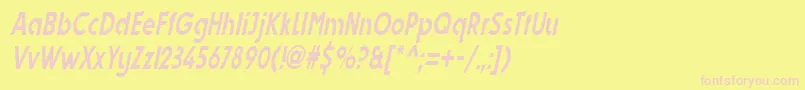 DynastycondensedItalic Font – Pink Fonts on Yellow Background