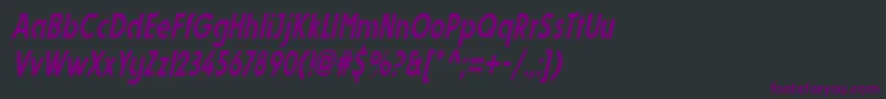 Шрифт DynastycondensedItalic – фиолетовые шрифты на чёрном фоне