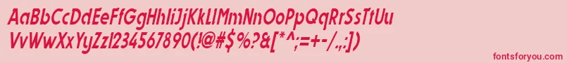 DynastycondensedItalic Font – Red Fonts on Pink Background
