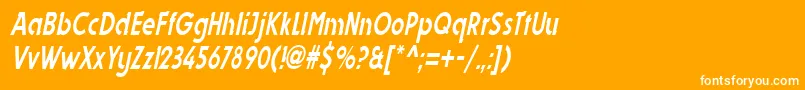 フォントDynastycondensedItalic – オレンジの背景に白い文字