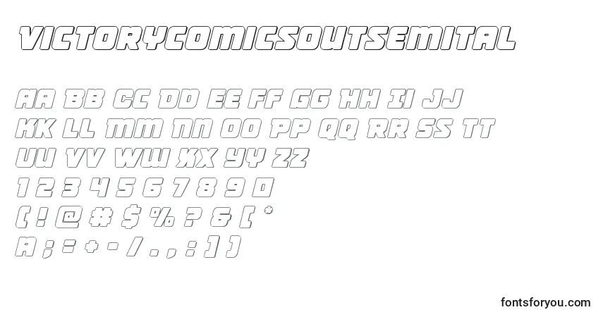 A fonte Victorycomicsoutsemital – alfabeto, números, caracteres especiais