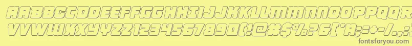 Victorycomicsoutsemital Font – Gray Fonts on Yellow Background