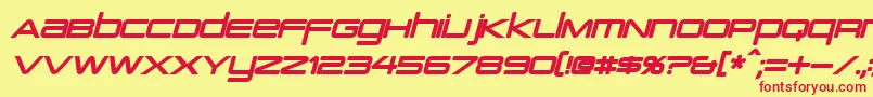 Шрифт PcapTerminalBoldItalic – красные шрифты на жёлтом фоне