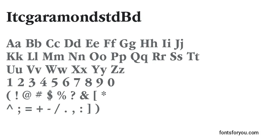 Czcionka ItcgaramondstdBd – alfabet, cyfry, specjalne znaki