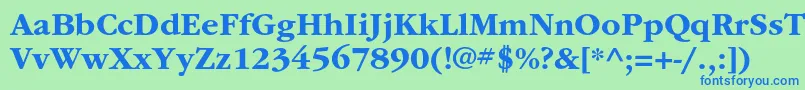 フォントItcgaramondstdBd – 青い文字は緑の背景です。