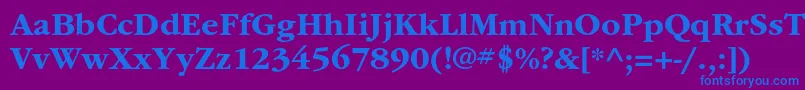 フォントItcgaramondstdBd – 紫色の背景に青い文字