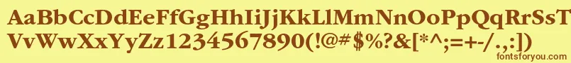 Шрифт ItcgaramondstdBd – коричневые шрифты на жёлтом фоне