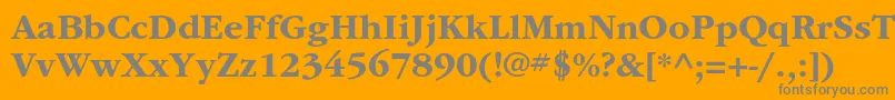 フォントItcgaramondstdBd – オレンジの背景に灰色の文字