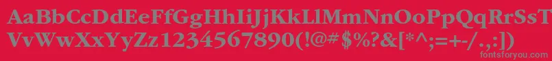 フォントItcgaramondstdBd – 赤い背景に灰色の文字