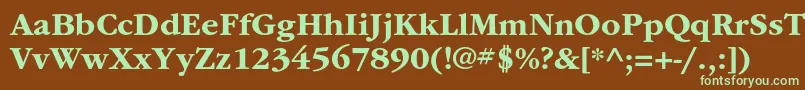 ItcgaramondstdBd Font – Green Fonts on Brown Background