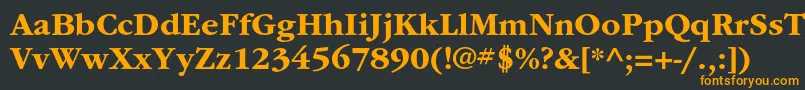 フォントItcgaramondstdBd – 黒い背景にオレンジの文字