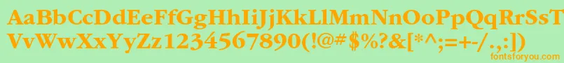 ItcgaramondstdBd Font – Orange Fonts on Green Background