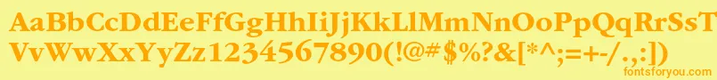 ItcgaramondstdBd Font – Orange Fonts on Yellow Background