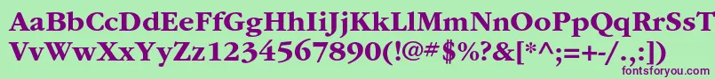 Шрифт ItcgaramondstdBd – фиолетовые шрифты на зелёном фоне