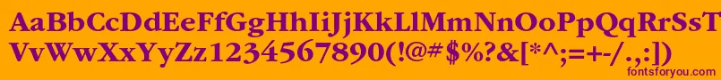 ItcgaramondstdBd Font – Purple Fonts on Orange Background