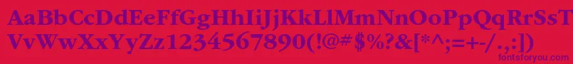 Czcionka ItcgaramondstdBd – fioletowe czcionki na czerwonym tle