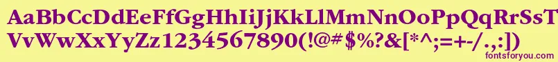 ItcgaramondstdBd Font – Purple Fonts on Yellow Background