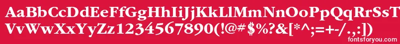 フォントItcgaramondstdBd – 赤い背景に白い文字