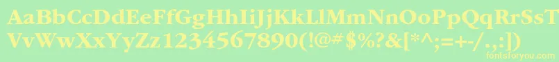 ItcgaramondstdBd Font – Yellow Fonts on Green Background