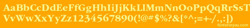 ItcgaramondstdBd Font – Yellow Fonts on Orange Background