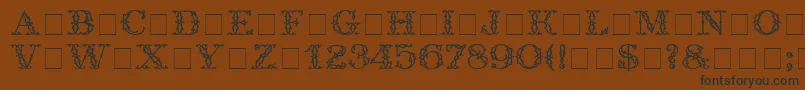 Шрифт TrellisDisplayCapsSsi – чёрные шрифты на коричневом фоне