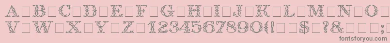 Fonte TrellisDisplayCapsSsi – fontes cinzas em um fundo rosa