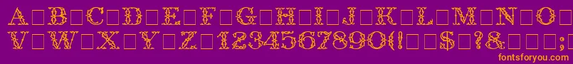 TrellisDisplayCapsSsi Font – Orange Fonts on Purple Background