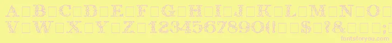 TrellisDisplayCapsSsi Font – Pink Fonts on Yellow Background