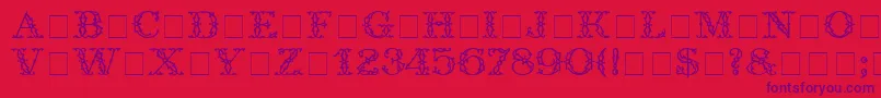 TrellisDisplayCapsSsi Font – Purple Fonts on Red Background