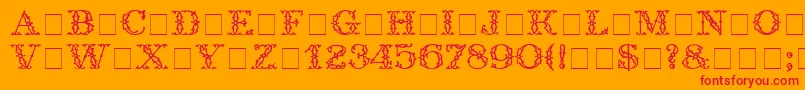 TrellisDisplayCapsSsi Font – Red Fonts on Orange Background