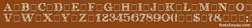 フォントTrellisDisplayCapsSsi – 茶色の背景に白い文字