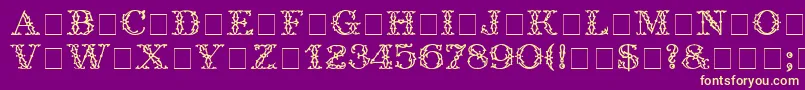 TrellisDisplayCapsSsi Font – Yellow Fonts on Purple Background