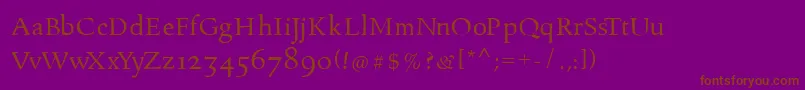 Moldauqua Font – Brown Fonts on Purple Background