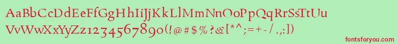 Moldauqua Font – Red Fonts on Green Background