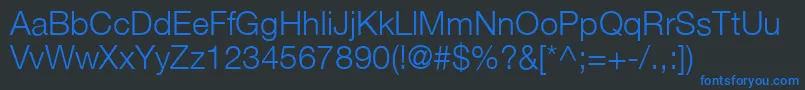 HelveticaLt45Light Font – Blue Fonts on Black Background